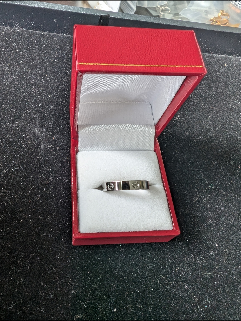 Silver Screw-Accent Band Ring